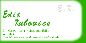 edit kubovics business card
